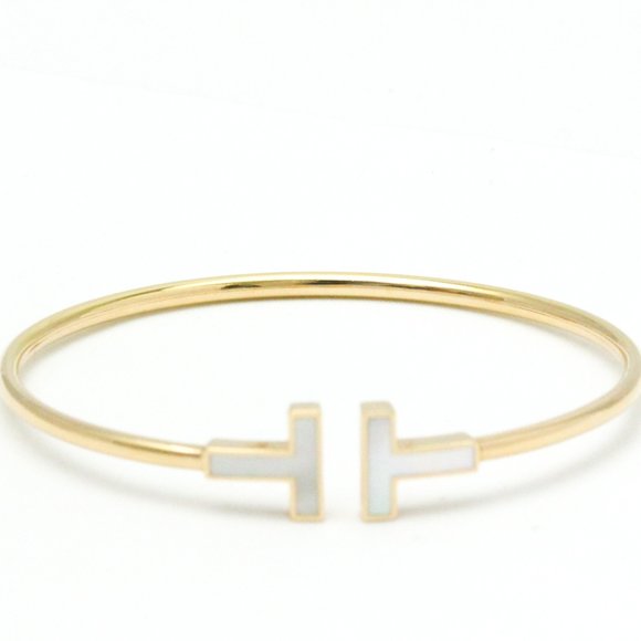 TIFFANY T-wire Bracelet Pink Gold [18K] Shell Bangle Pink Gold - Picture 5 of 10